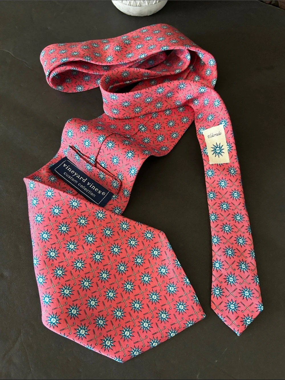 Classic Men's Red Patterned Silk Tie